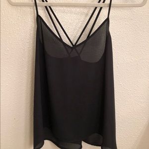 Black strappy tank